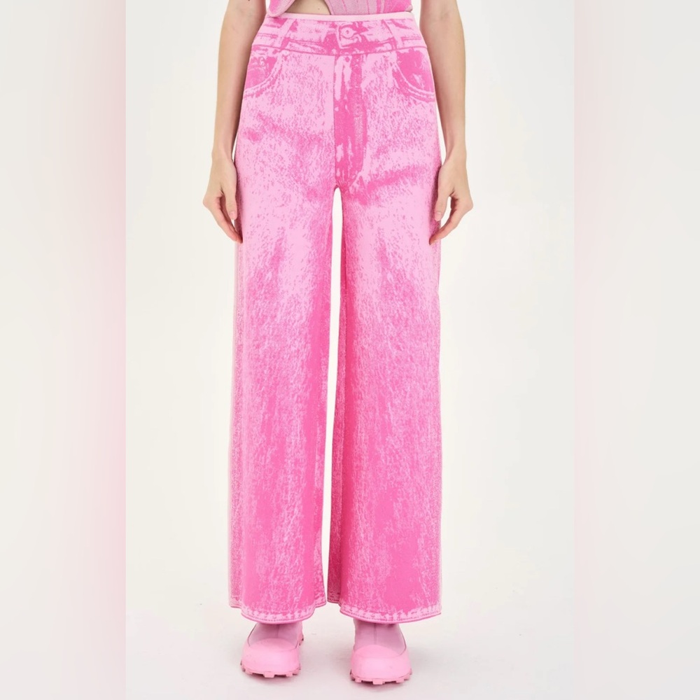 PH5 Barbie Pink Zahra Wide Leg Knit Pants Size Small